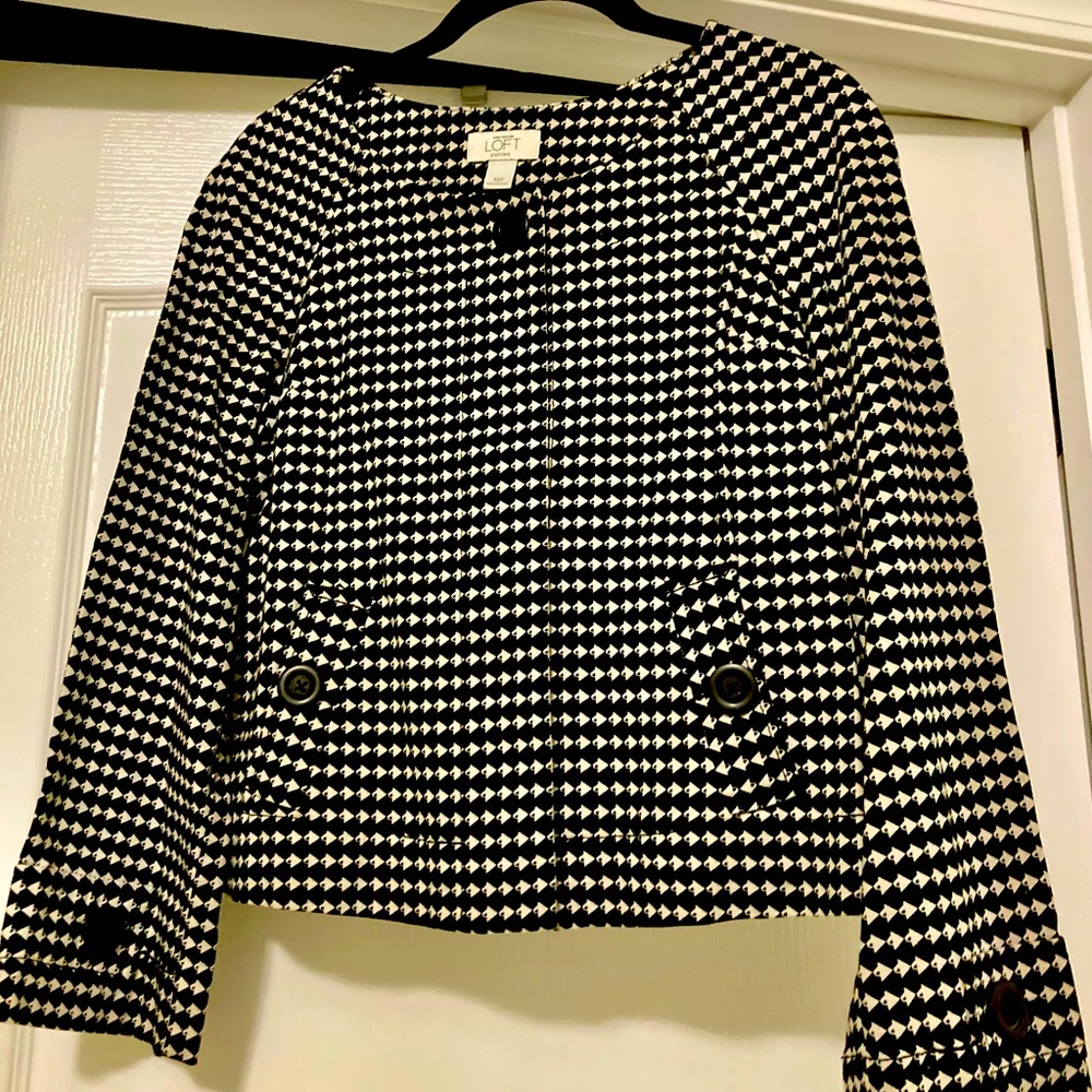🖤🤍Cute New ANN TAYLOR LOFT Houndstooth Blazer Size XSP